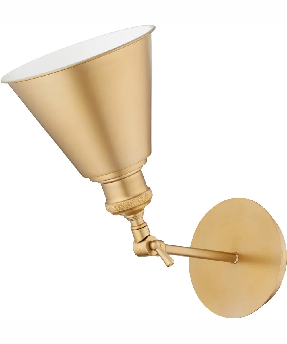 1-light Wall Mount Light Fixture Aged Brass