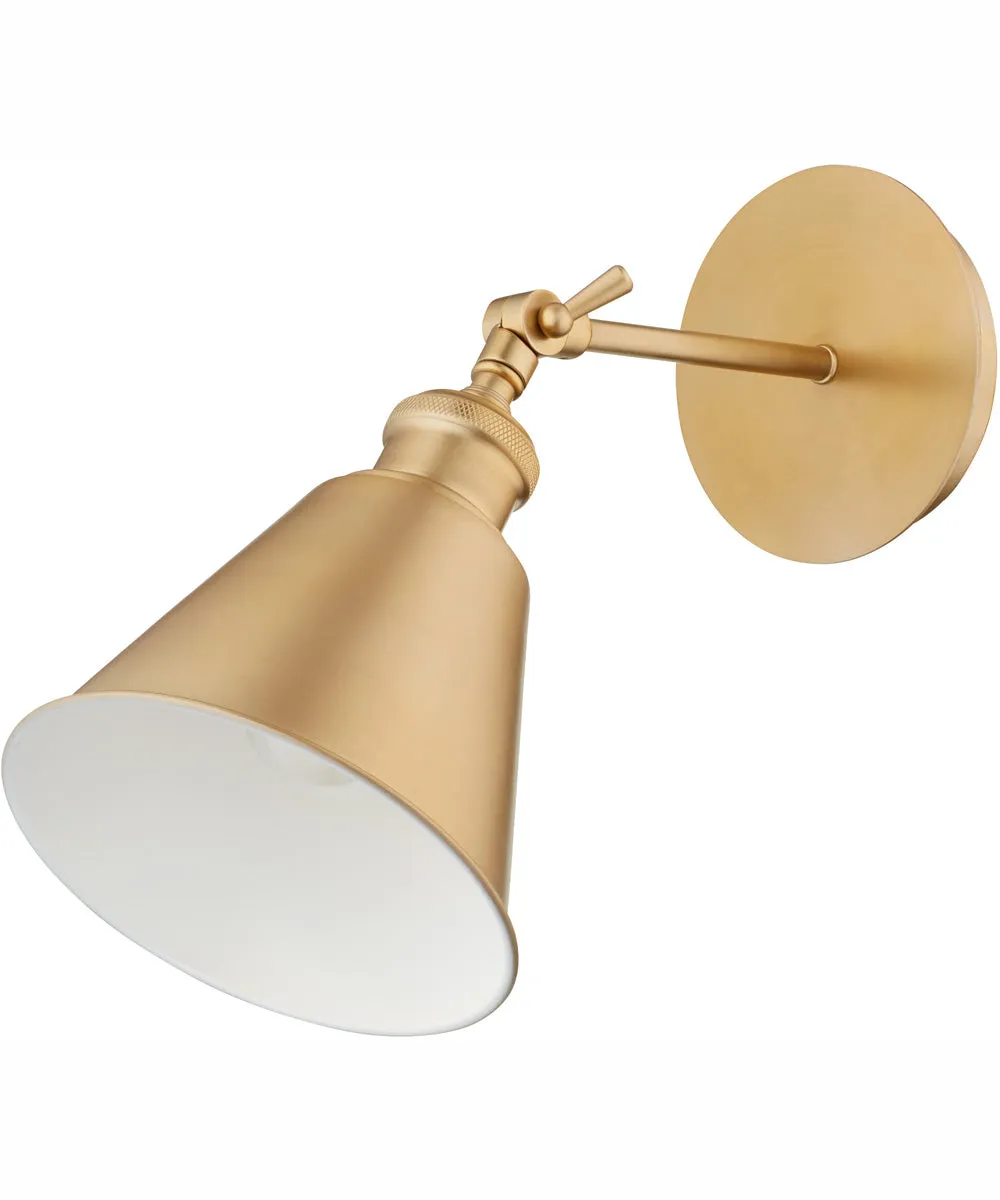 1-light Wall Mount Light Fixture Aged Brass