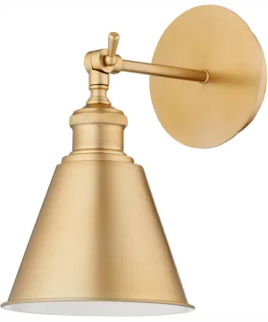 1-light Wall Mount Light Fixture Aged Brass