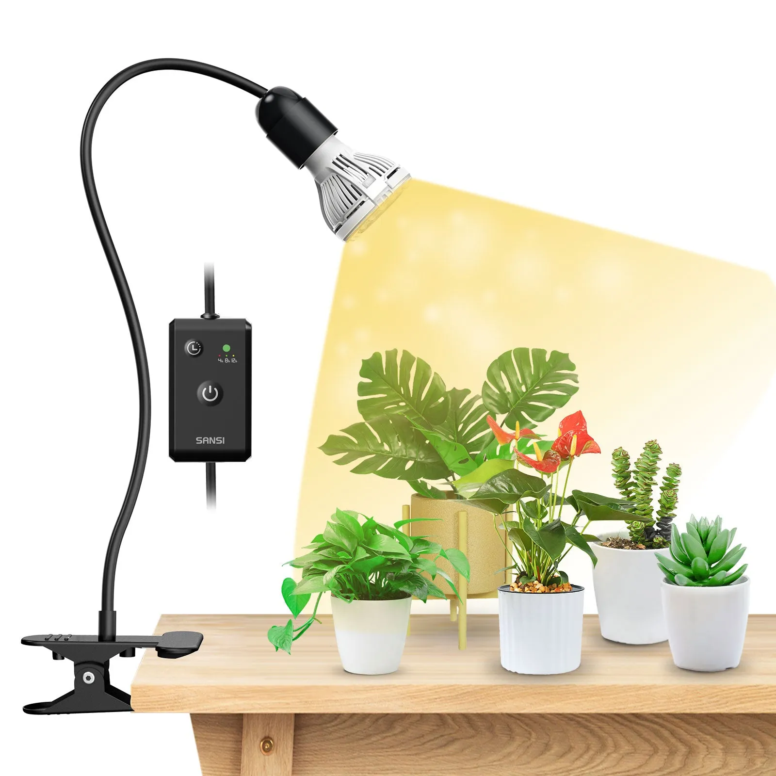 10W-40W Adjustable Multi-Head Clip-on Grow Light With Timer(US ONLY)