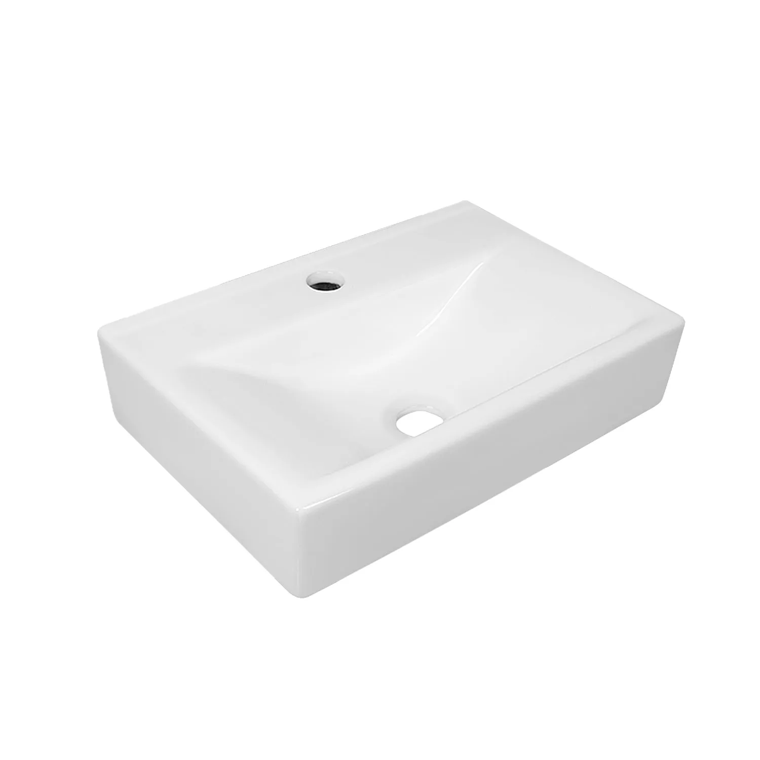 12.2" Rectangular Wall-Mount Bathroom Sink, Space-Saving