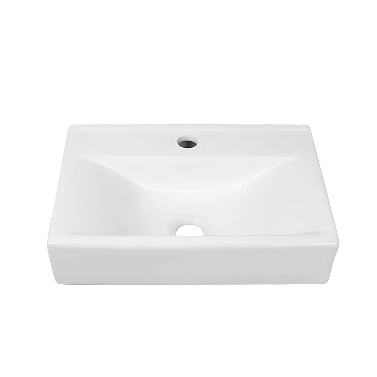 12.2" Rectangular Wall-Mount Bathroom Sink, Space-Saving