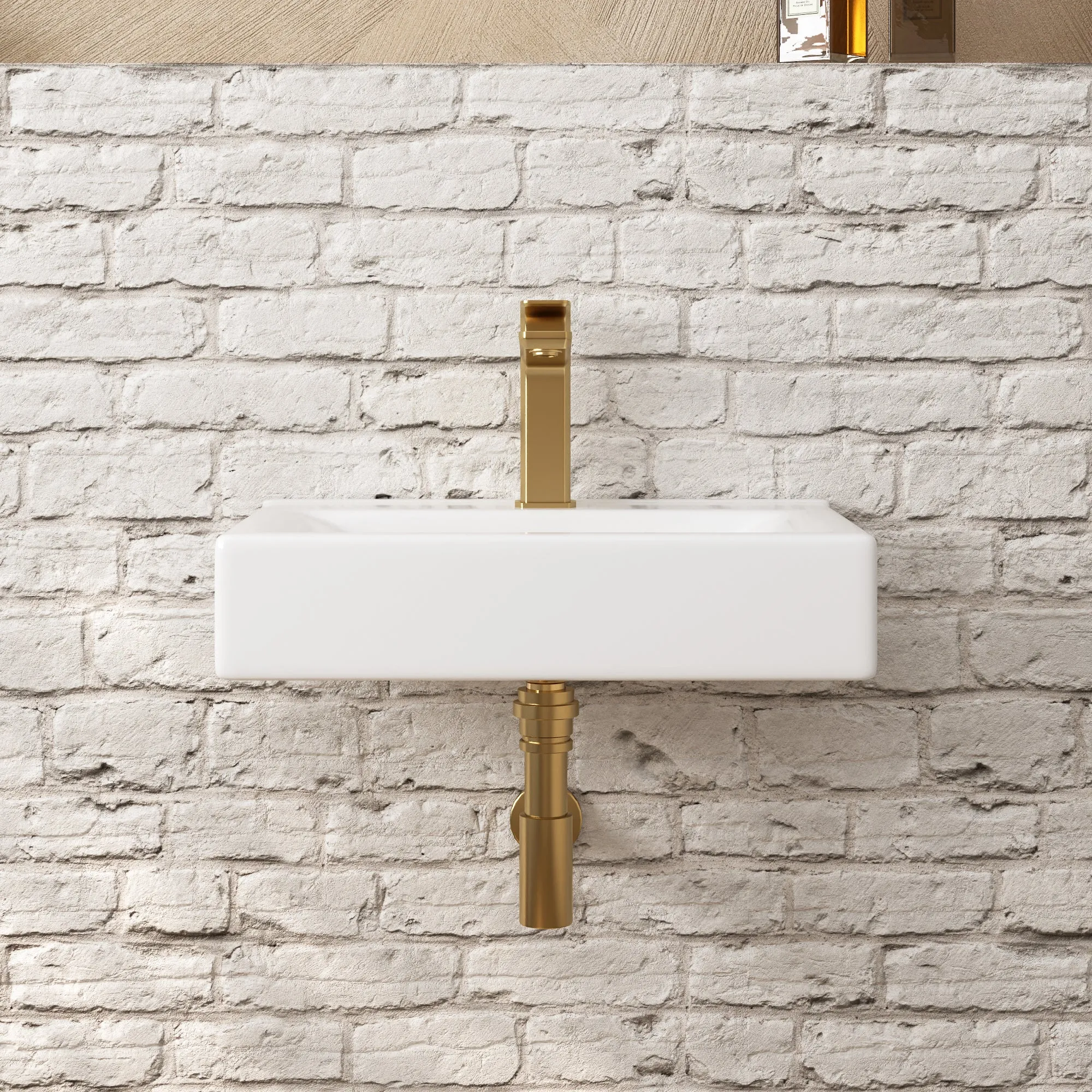 12.2" Rectangular Wall-Mount Bathroom Sink, Space-Saving