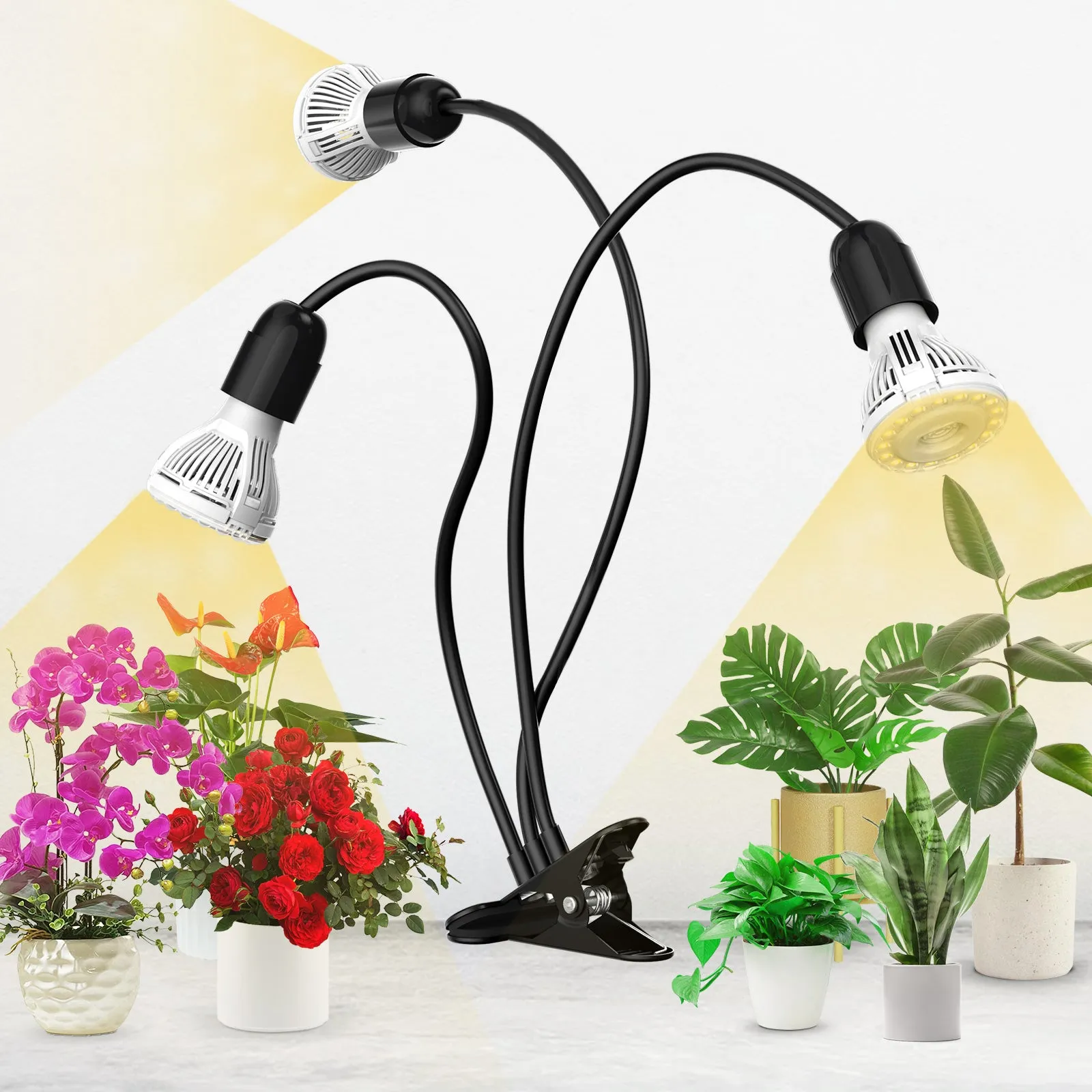 30W Adjustable 3-Head Clip-on LED Grow Light (US/CA ONLY)