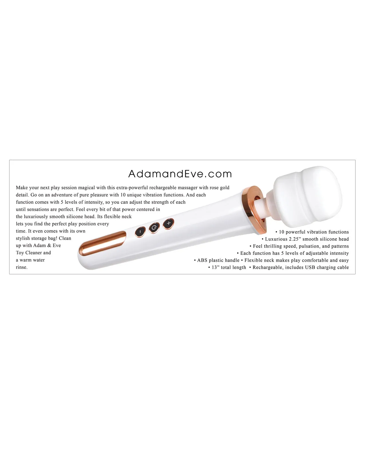 Adam & Eve Rechargeable Magic Massager - Rose Gold