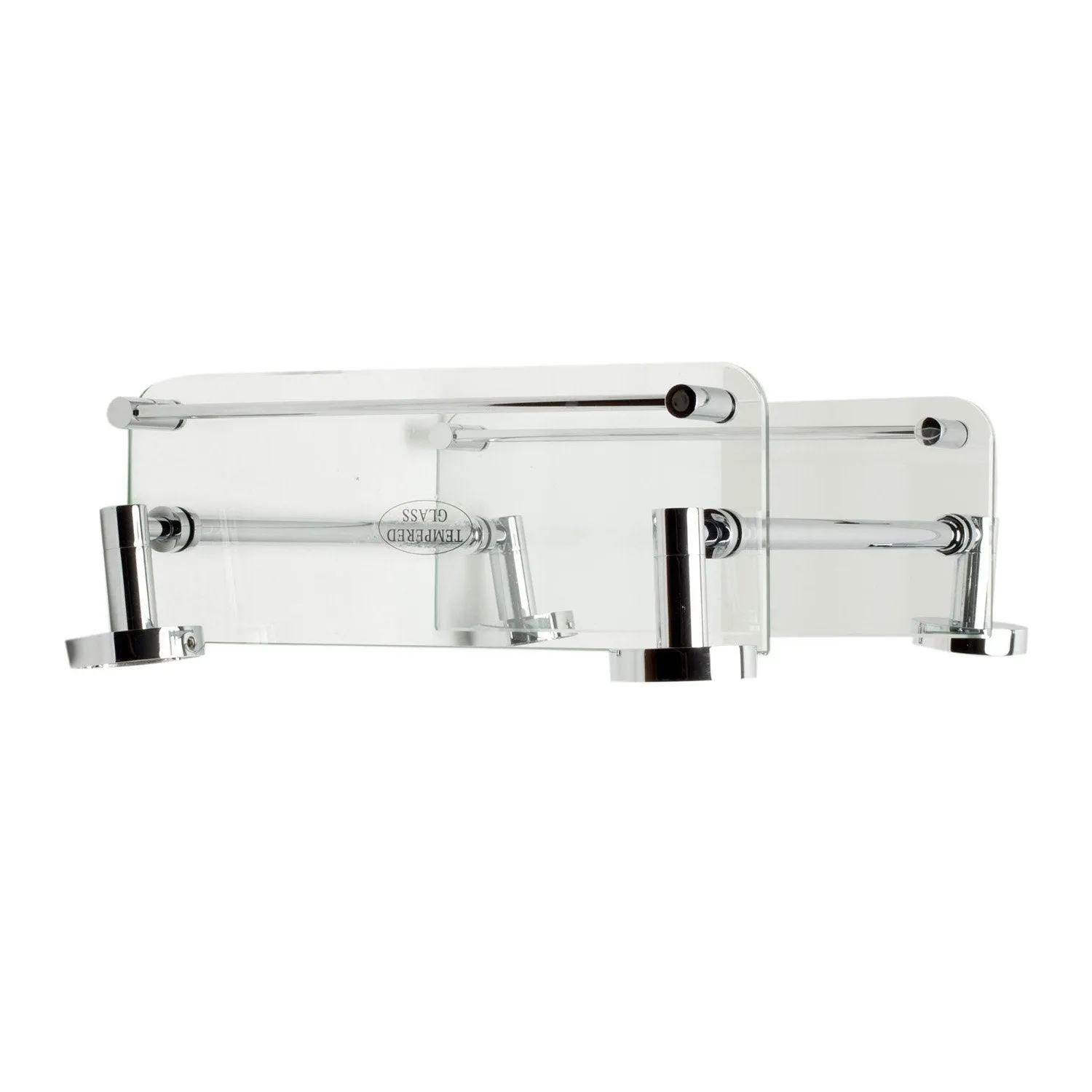 ALFI AB9549 Polished Chrome Wall Mounted Double Glass Shower Shelf Accessory