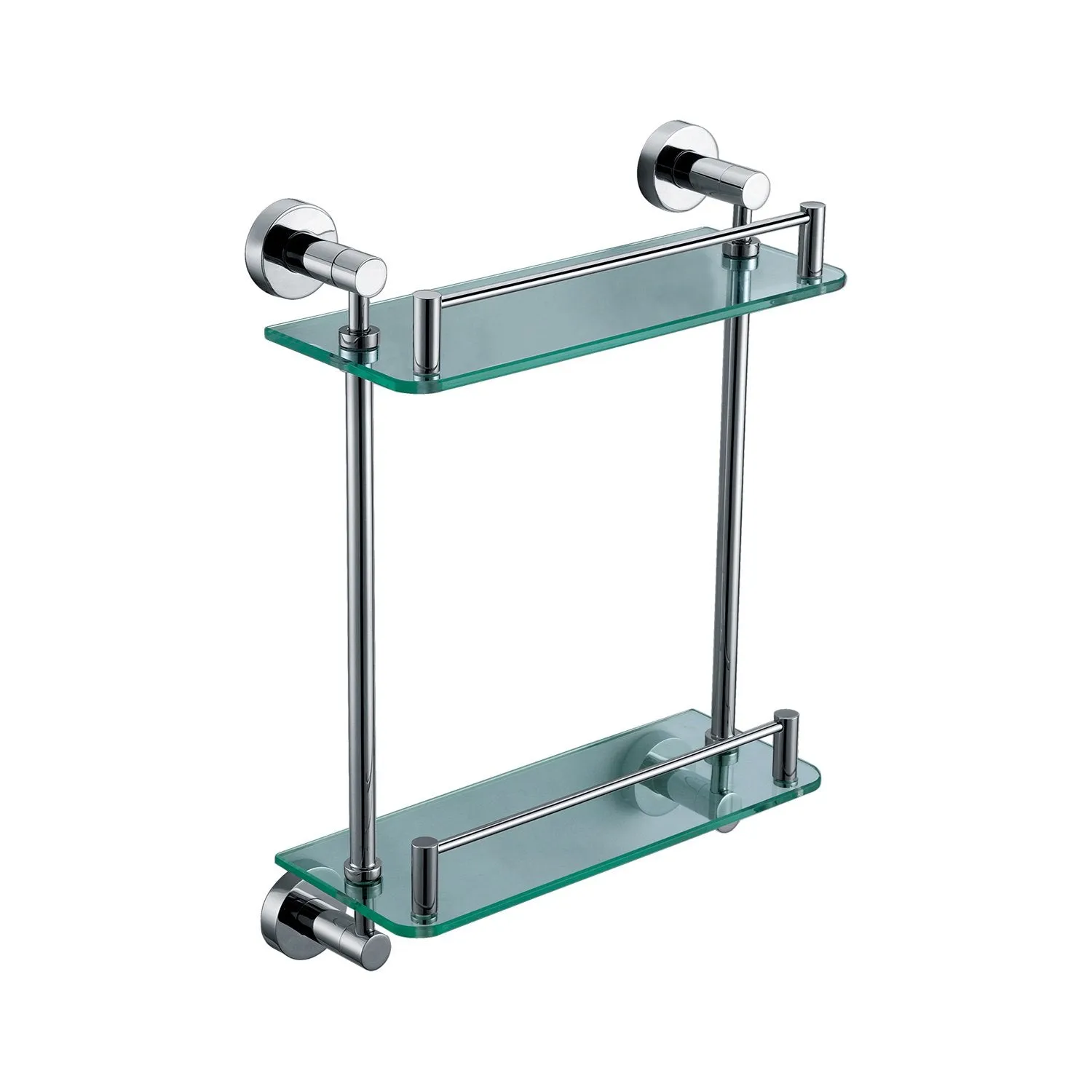 ALFI AB9549 Polished Chrome Wall Mounted Double Glass Shower Shelf Accessory