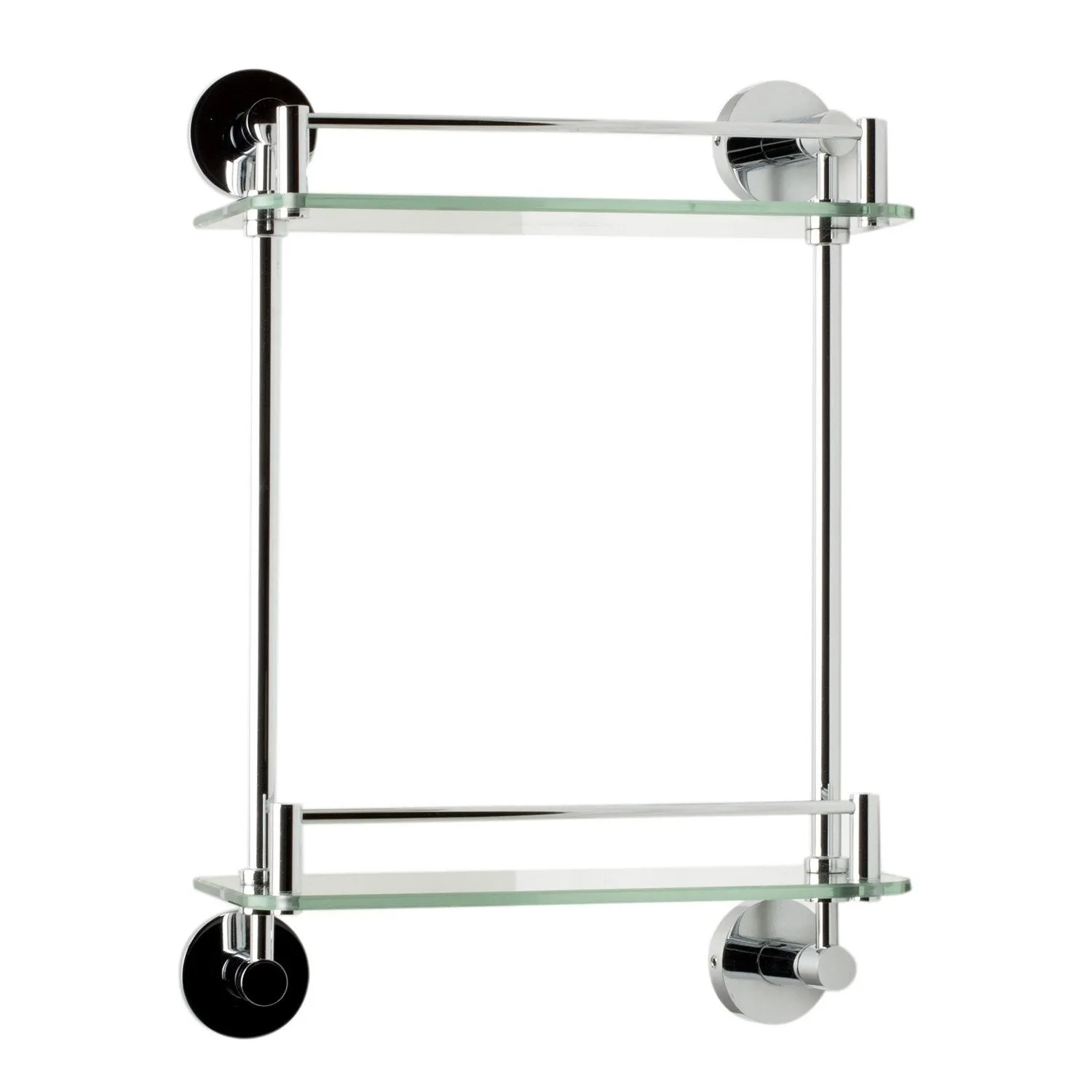 ALFI AB9549 Polished Chrome Wall Mounted Double Glass Shower Shelf Accessory