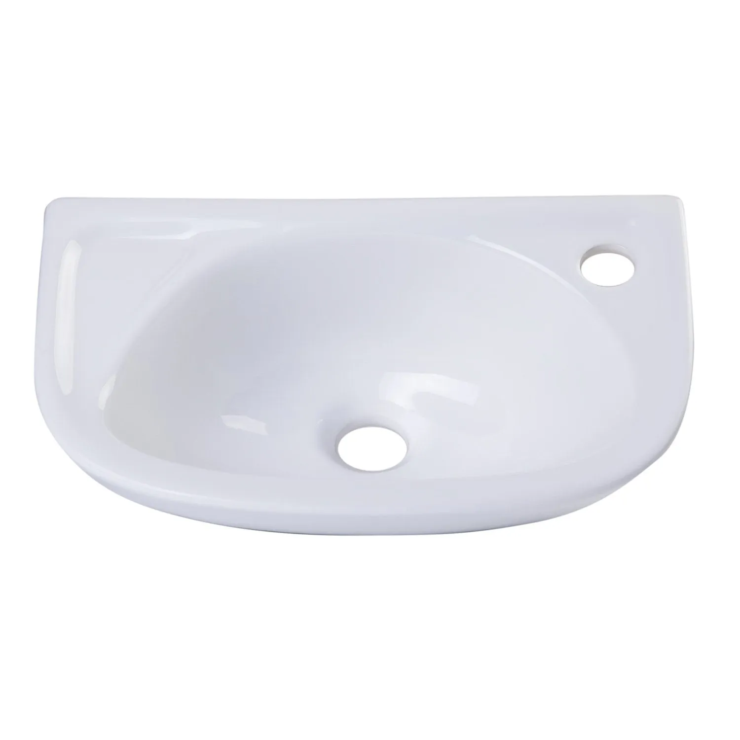 ALFI Brand AB102 Small White Wall Mounted Porcelain Bathroom Sink Basin