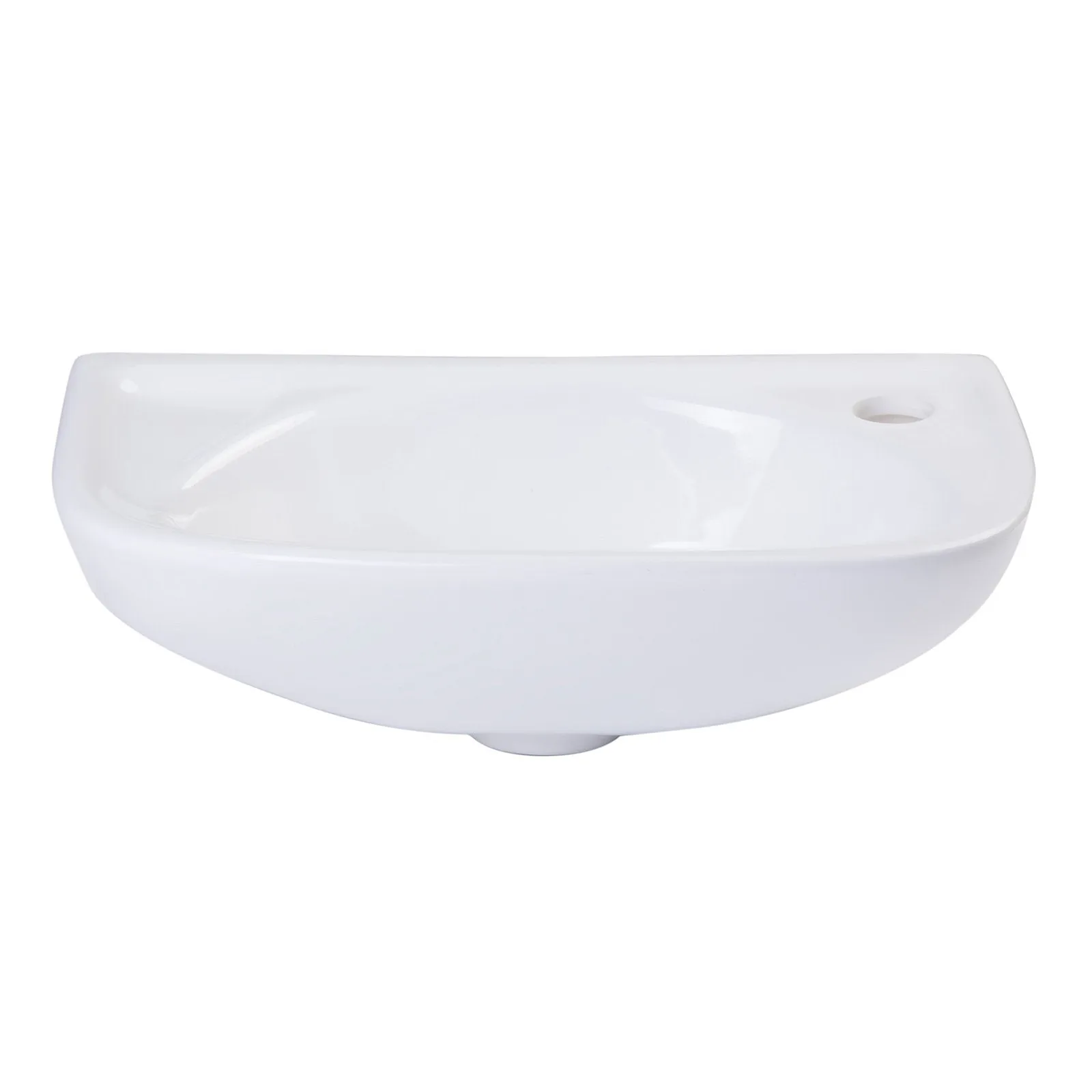 ALFI Brand AB102 Small White Wall Mounted Porcelain Bathroom Sink Basin