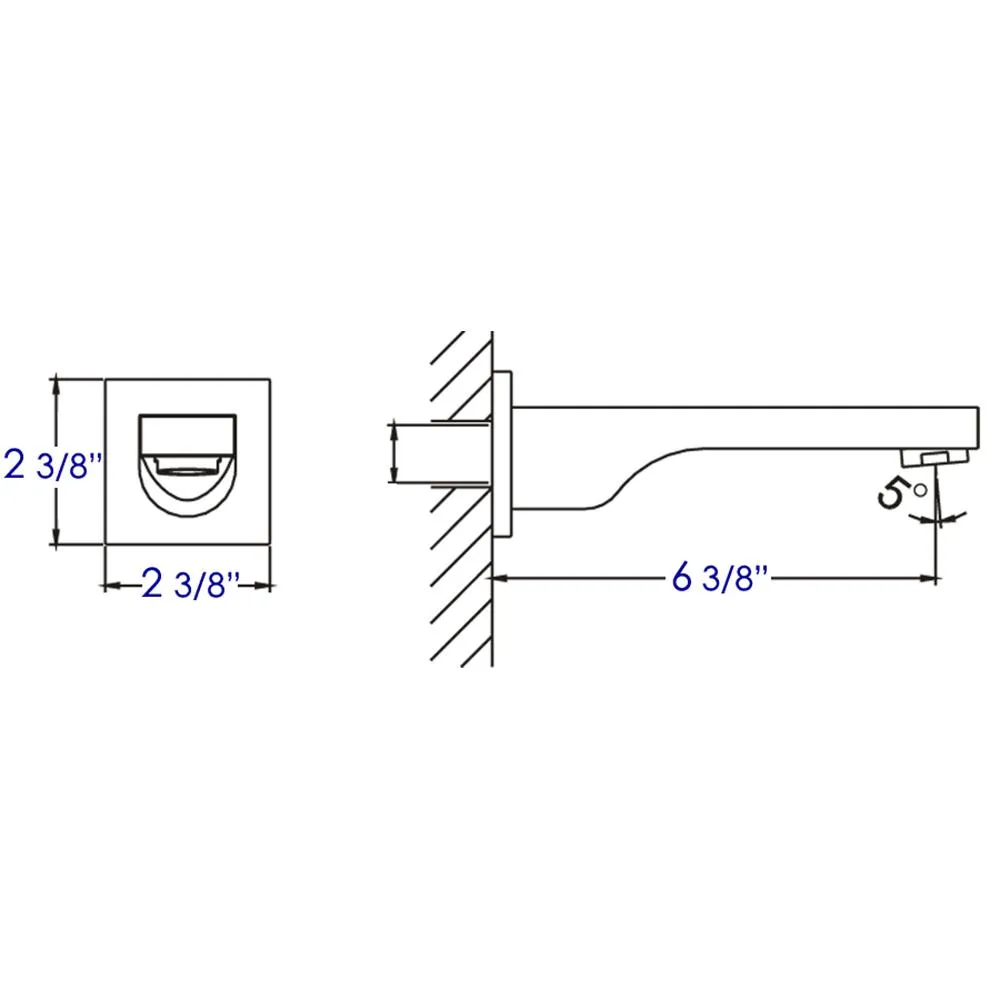 ALFI Brand AB9201-PC Polished Chrome Wall-Mounted Tub Filler Bathroom Spout