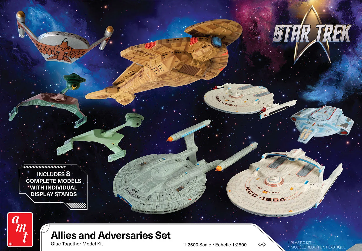 AMT 1443 Star Trek Adversaries & Allies Ship Set 1/2500 Model Kit