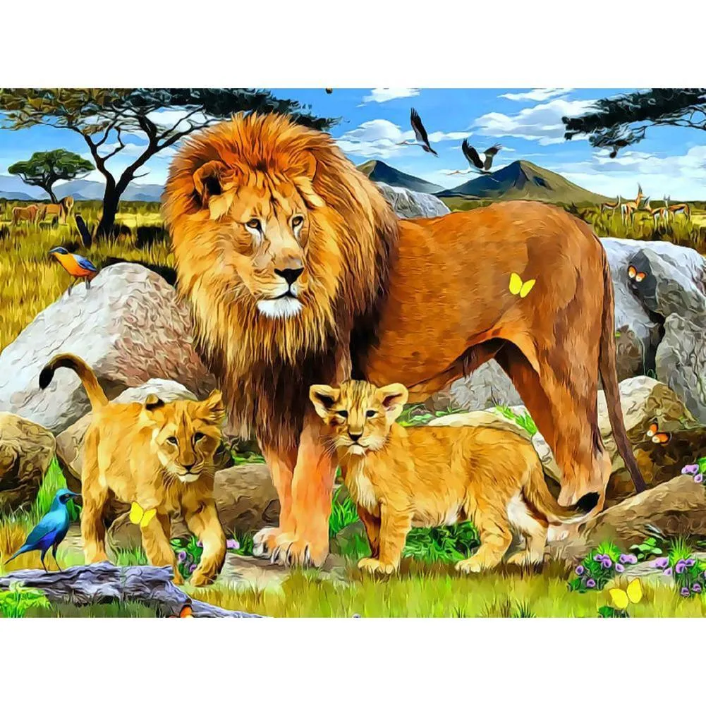 Animal Lion - Full Diamond Painting - (Canvas 30*40cm/11.81*15.75in)