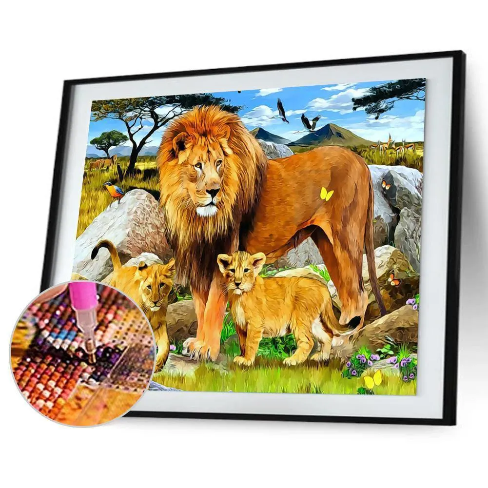 Animal Lion - Full Diamond Painting - (Canvas 30*40cm/11.81*15.75in)