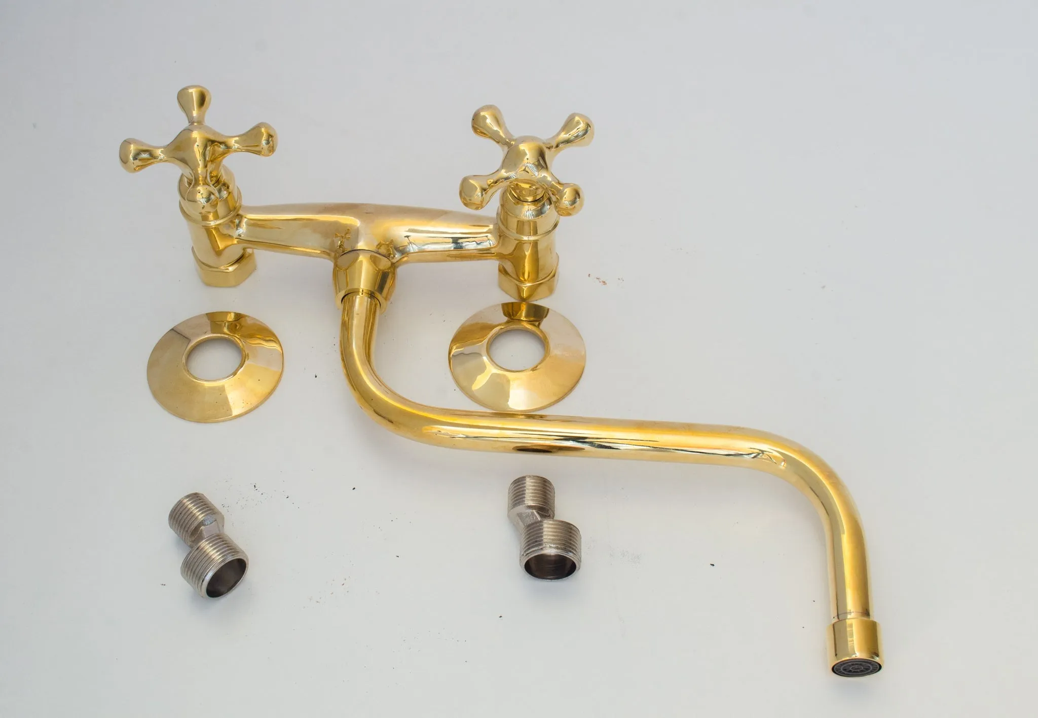 Antique Brass Kitchen Faucet - Wall Kitchen Faucet