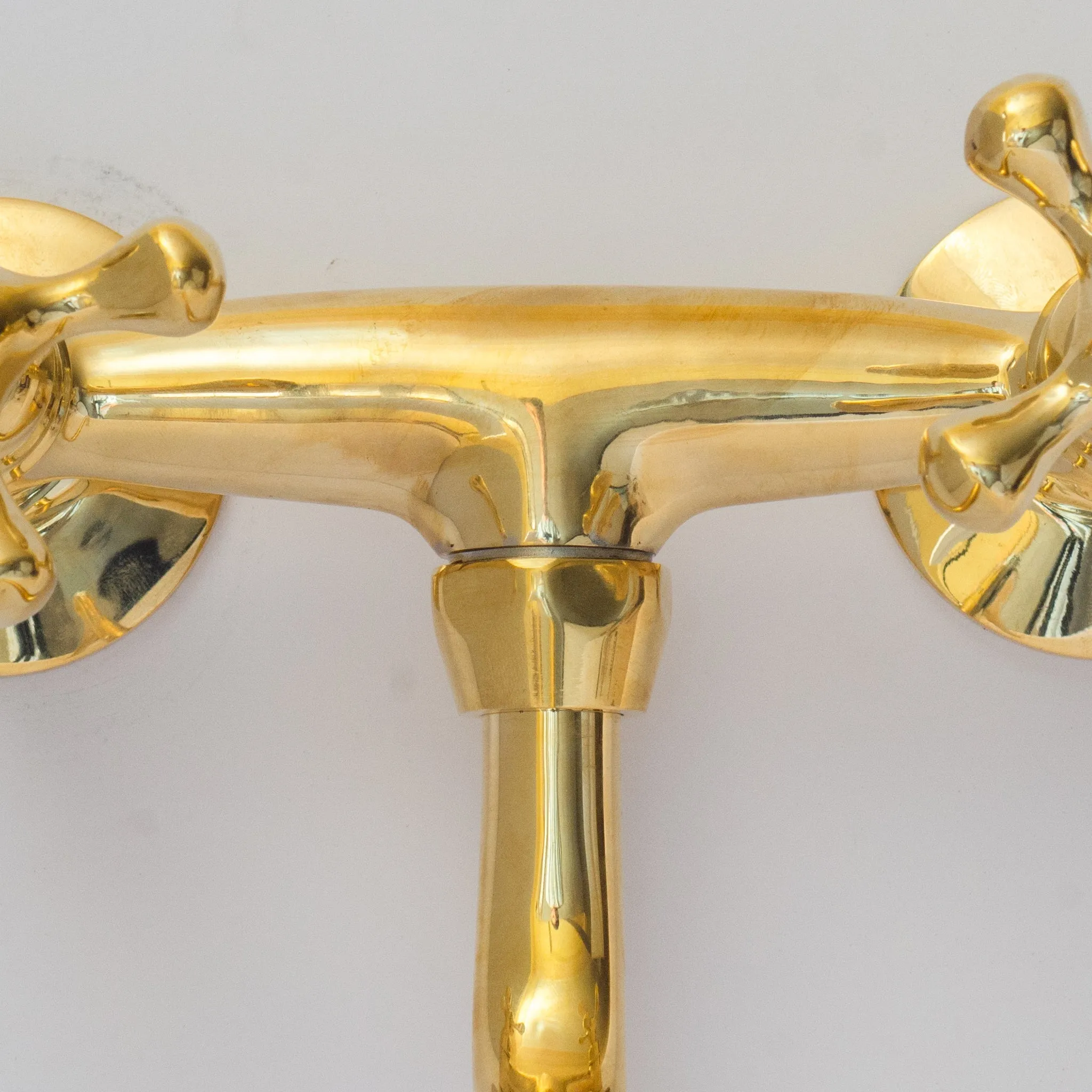 Antique Brass Kitchen Faucet - Wall Kitchen Faucet