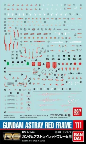 Bandai Gundam Decal GD-111 Gundam Astray Red Frame RG 1/144 Decal