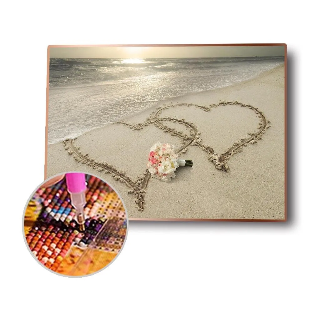 Beach Love - Full Round Diamond - 40x30cm