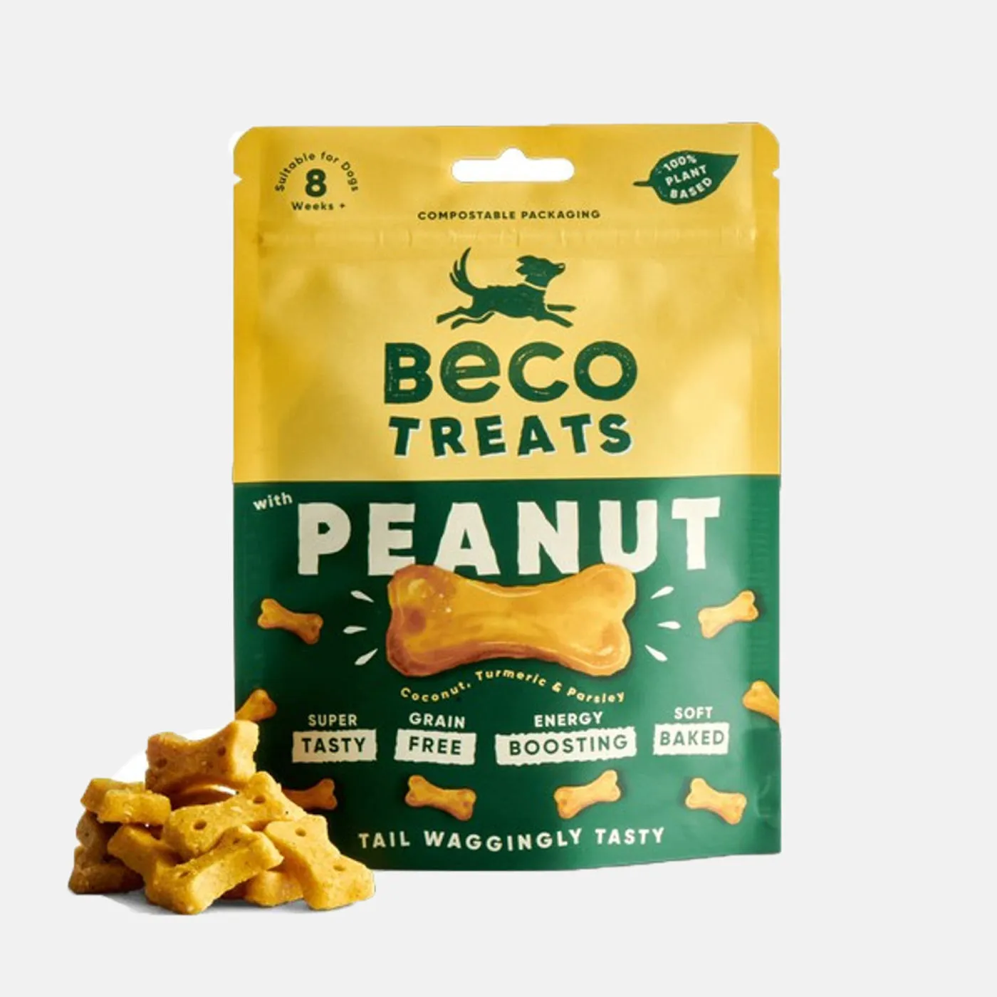 Beco Peanut Dog Treats with Coconut & Turmeric 70g