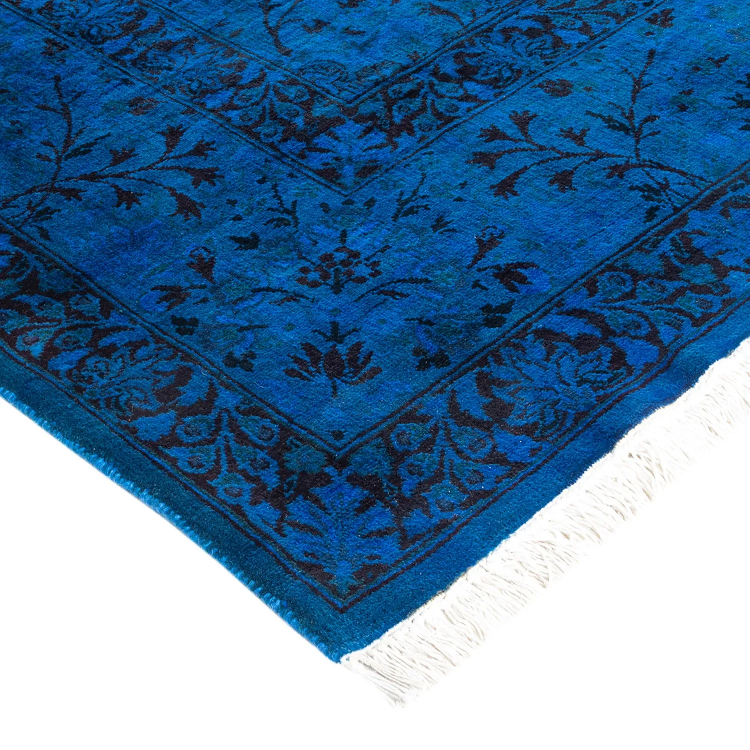 Blue Overdyed Wool Rug - 6' x 8'