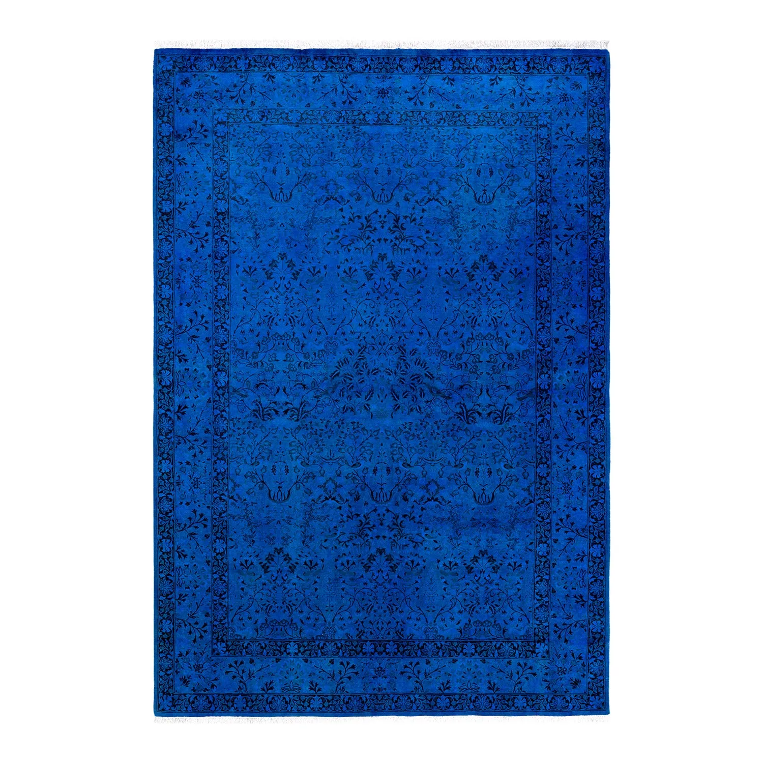 Blue Overdyed Wool Rug - 6' x 8'