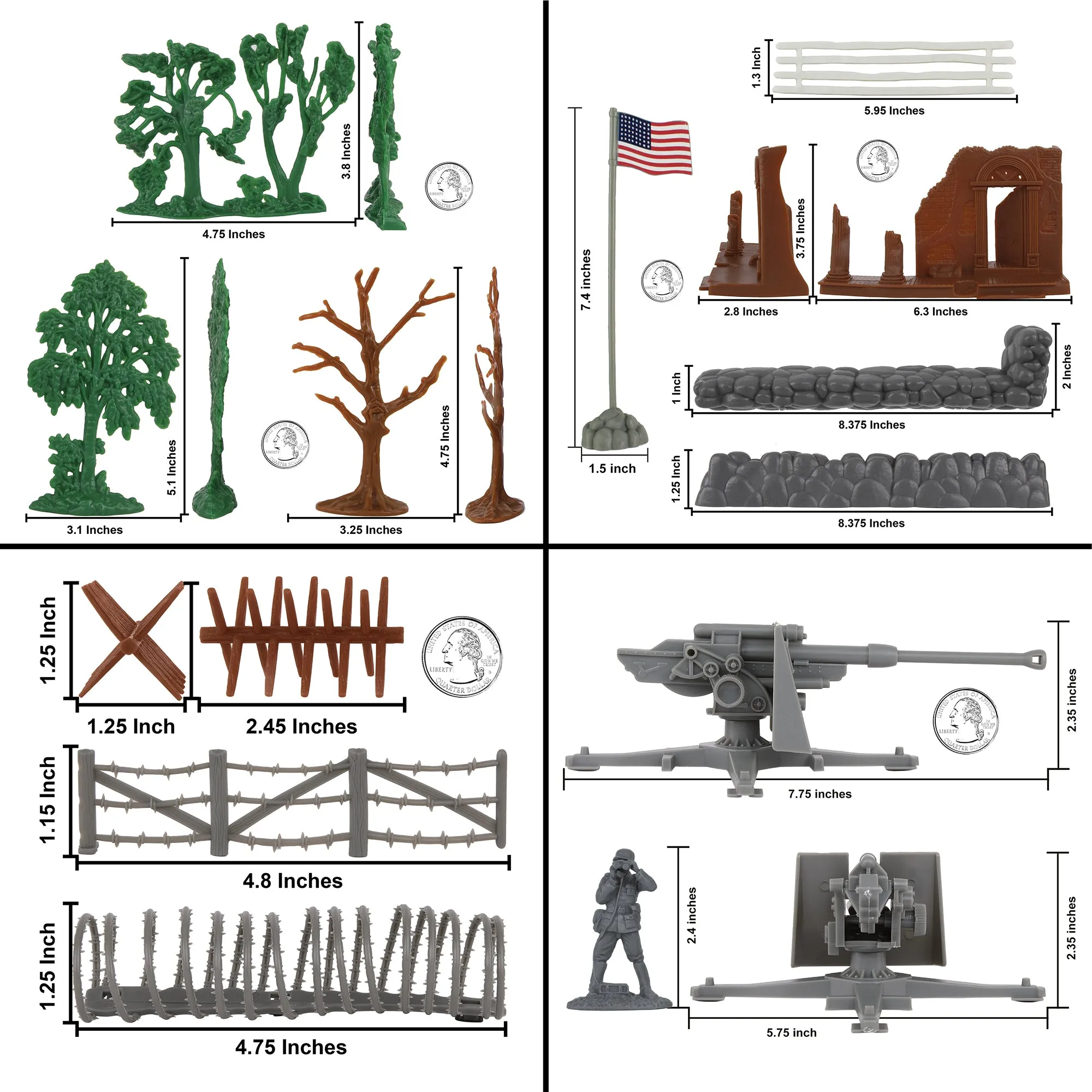 BMC CTS WW2 Battle of the Bulge - Plastic Army Men 130pc Soldier Figure Playset