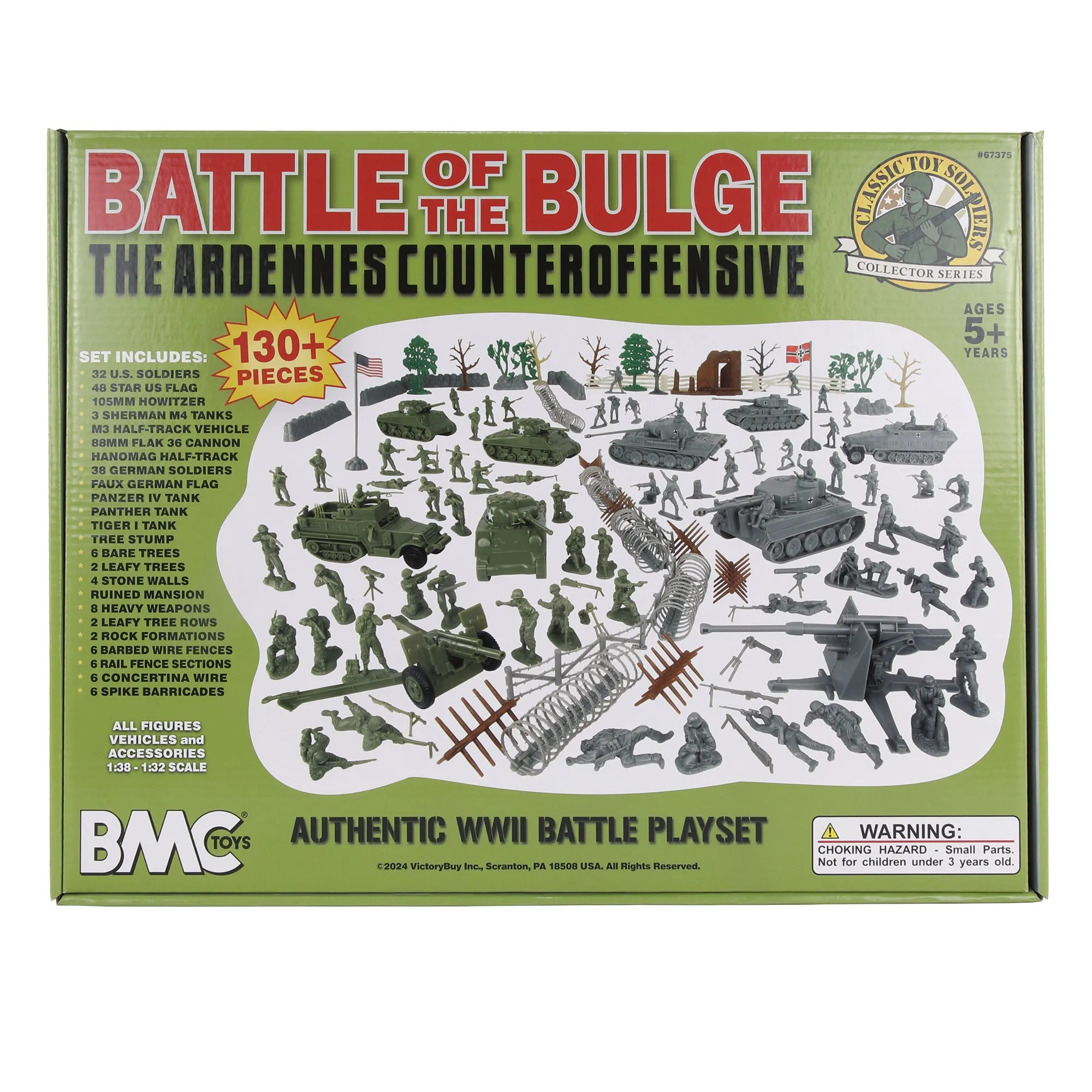 BMC CTS WW2 Battle of the Bulge - Plastic Army Men 130pc Soldier Figure Playset