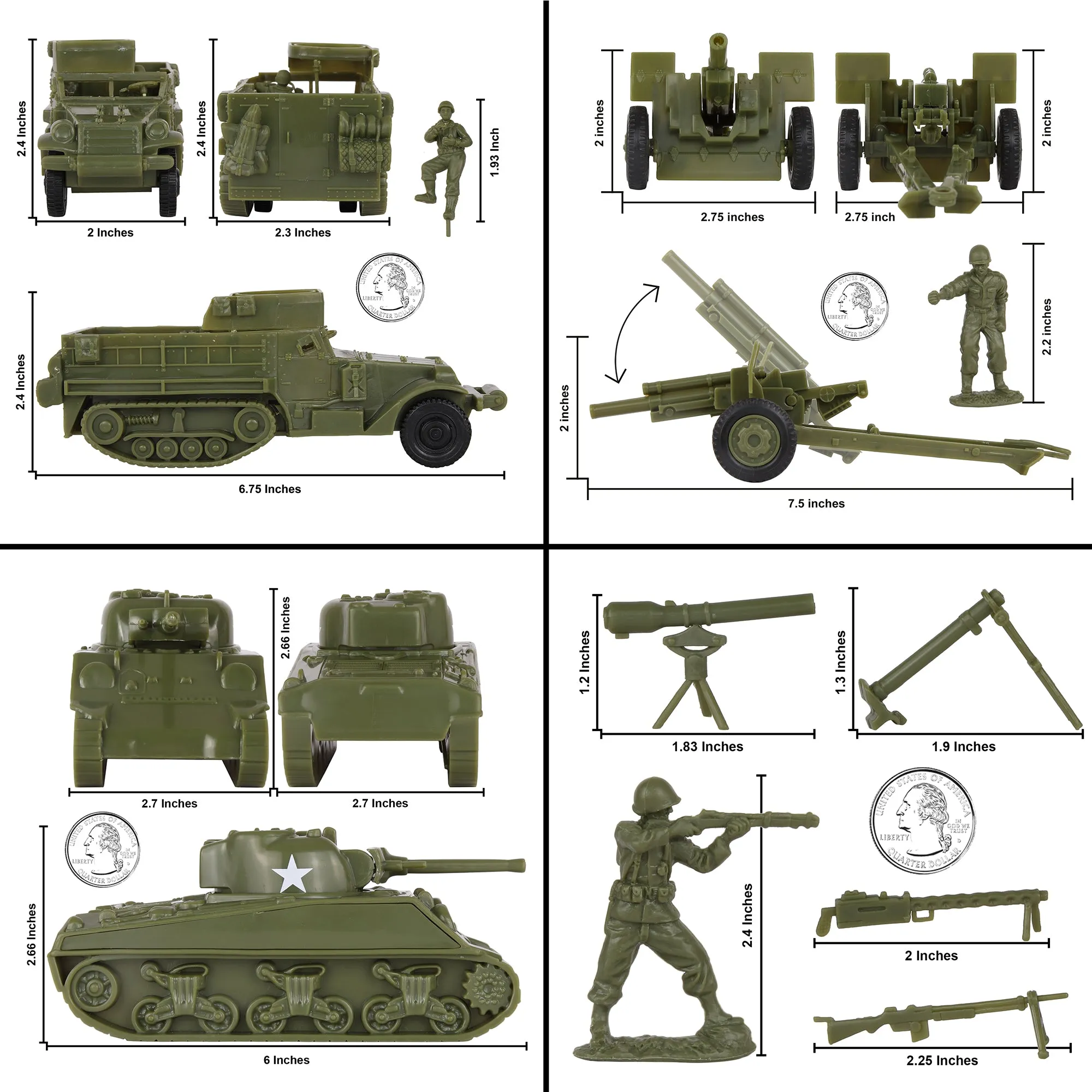 BMC CTS WW2 Battle of the Bulge - Plastic Army Men 130pc Soldier Figure Playset