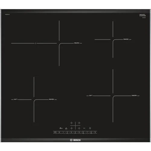 Bosch Serie 6 Pif675fc1e Hob Black, Stainless Steel Built-In Zone Induction Hob 4 Zone(S)