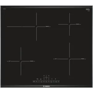 Bosch Serie 6 Pif675fc1e Hob Black, Stainless Steel Built-In Zone Induction Hob 4 Zone(S)