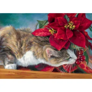 Cat Flower - Full Diamond Painting - (Canvas 30*40cm/11.81*15.75in)