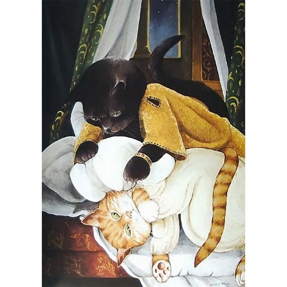 Cat   - Full Diamond Painting - (Canvas 30*40cm/11.81*15.75in)