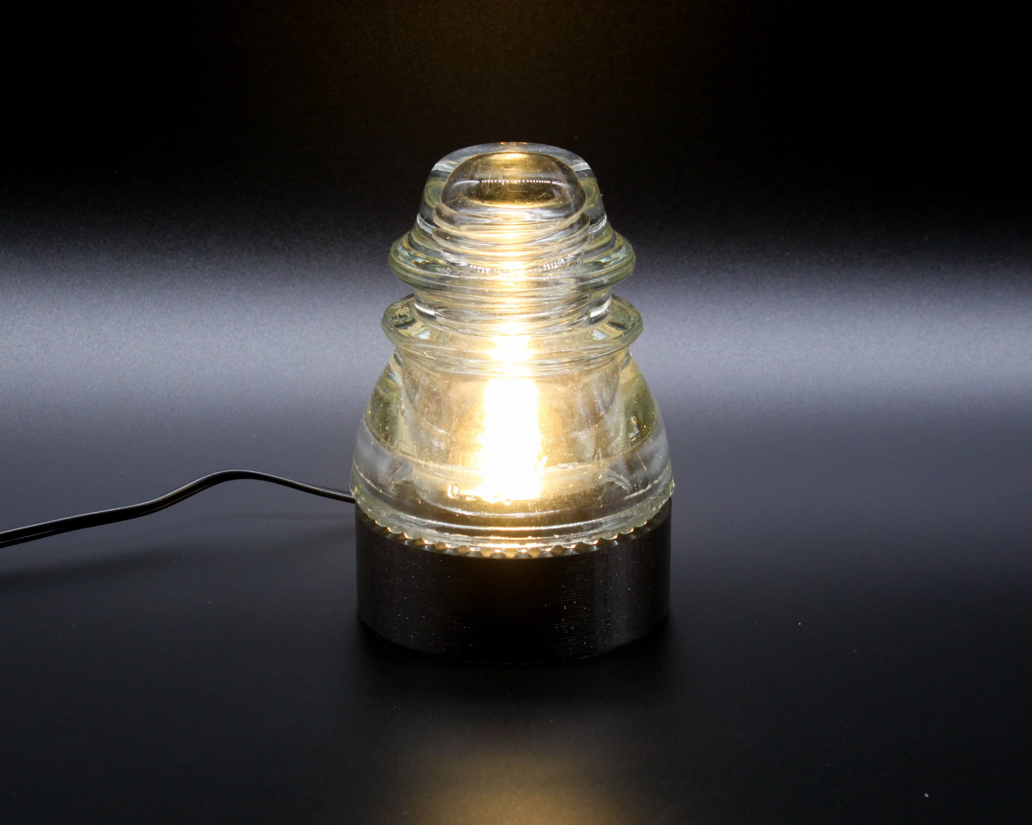 Clear Hemingray-42 Insulator Lamp, Industrial Lighting, Man Cave Deco, Neo Victorian Lamp design, Cyberpunk Lamp