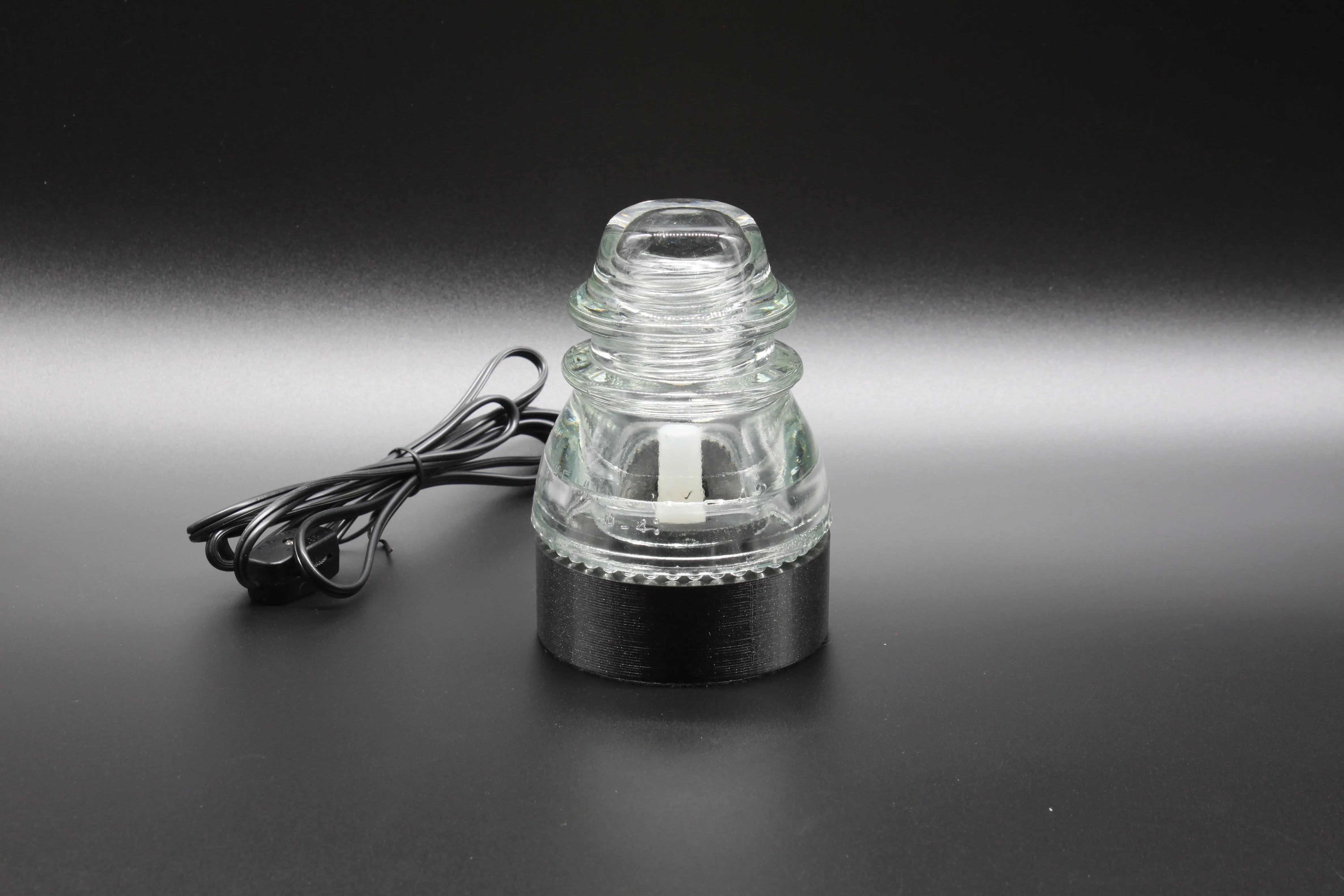 Clear Hemingray-42 Insulator Lamp, Industrial Lighting, Man Cave Deco, Neo Victorian Lamp design, Cyberpunk Lamp