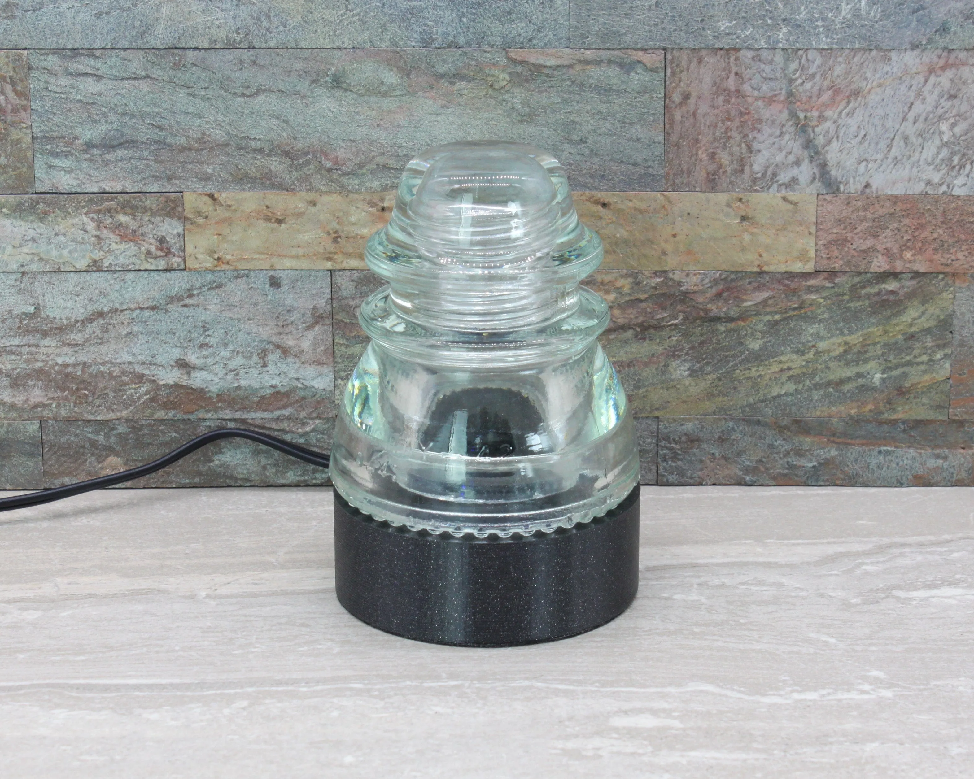 Clear Hemingray-42 Insulator Lamp, Industrial Lighting, Man Cave Deco, Neo Victorian Lamp design, Cyberpunk Lamp