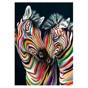 Colourful Zebras  - Full Diamond Painting 40x30cm