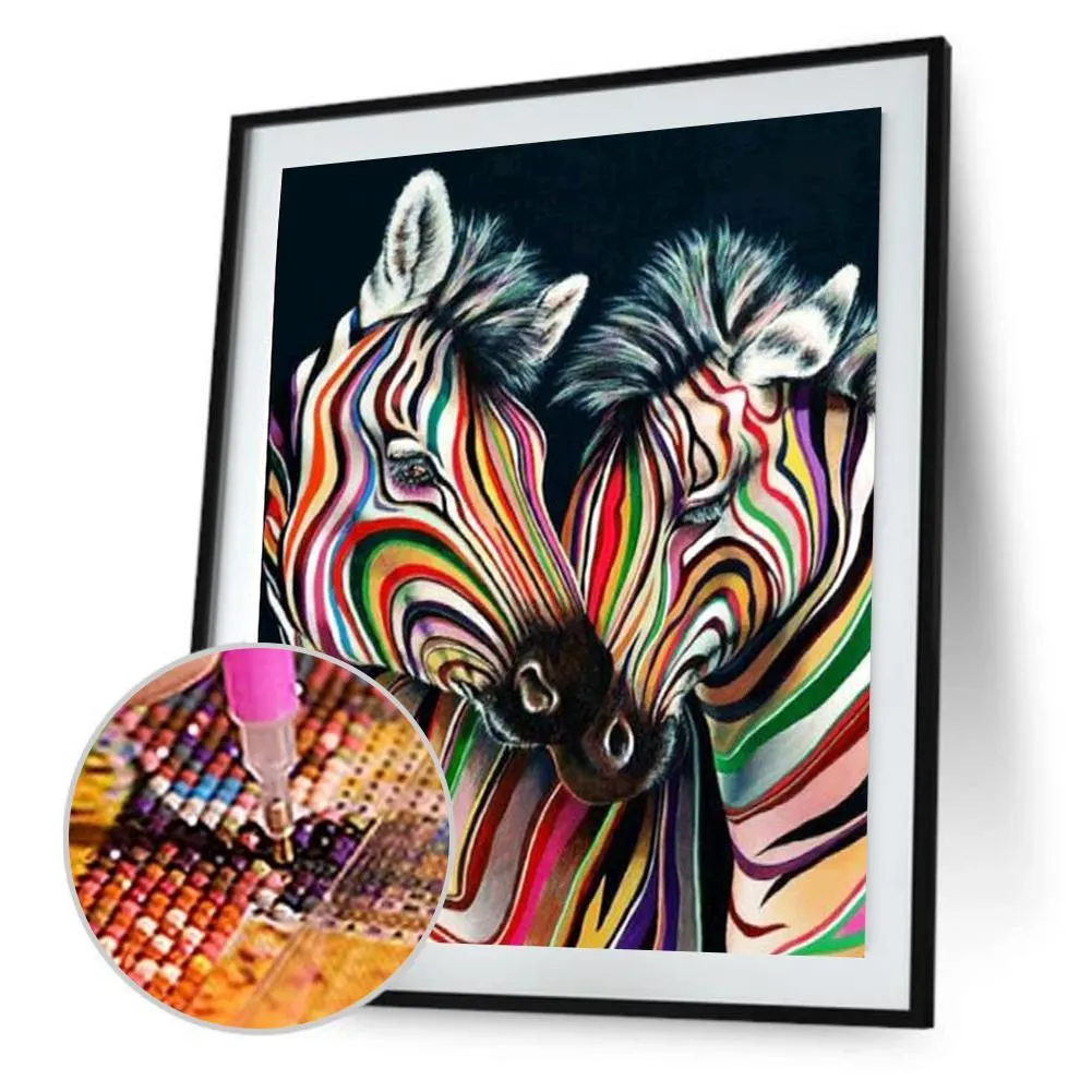 Colourful Zebras  - Full Diamond Painting 40x30cm