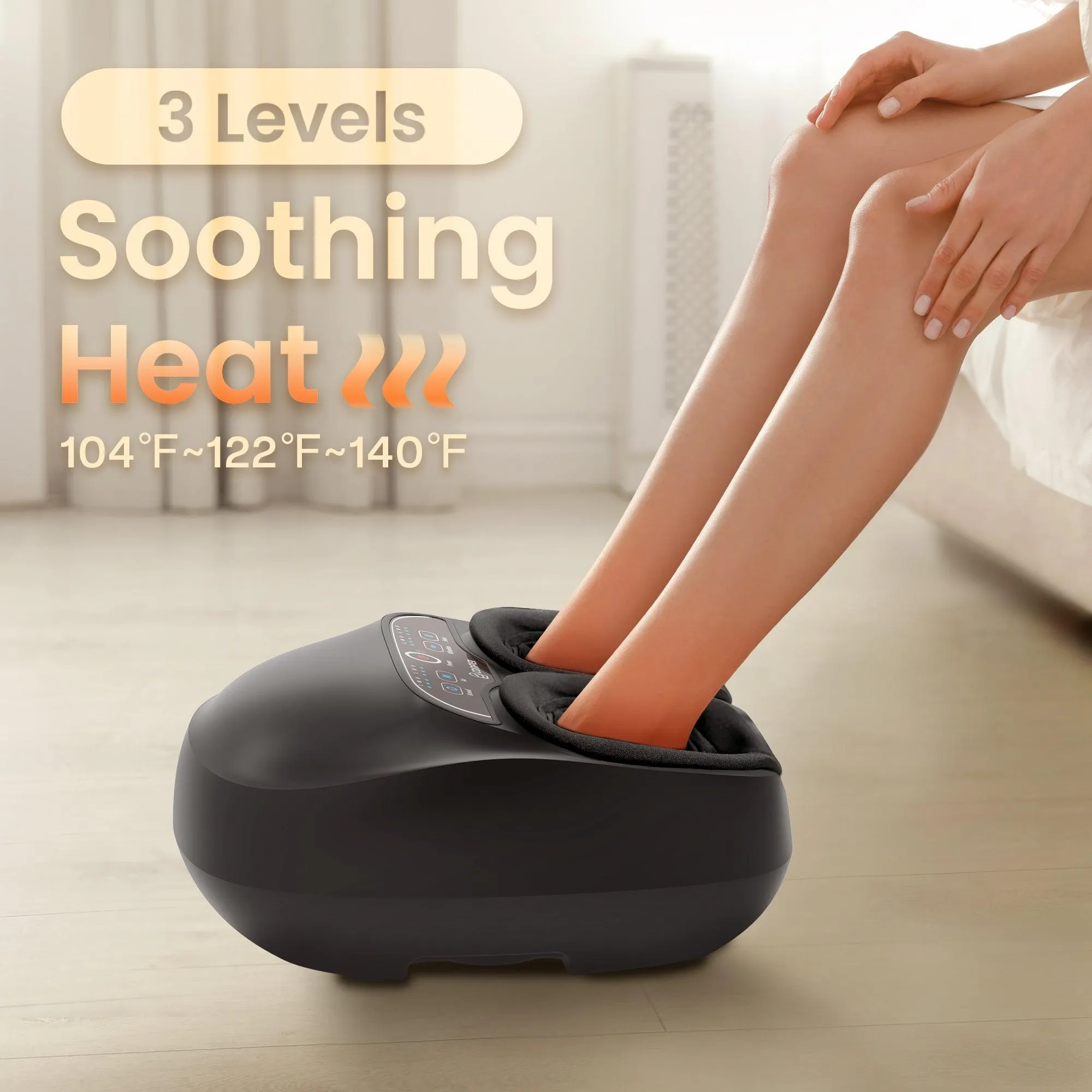 COMFIER Foot Massager Machine with Heat, Shiatsu Feet Massager for Plantar Fasciitis Neuropathy, Remote Control, Customizable Settings, Pause Function, UP to Men Size 13 - 5310