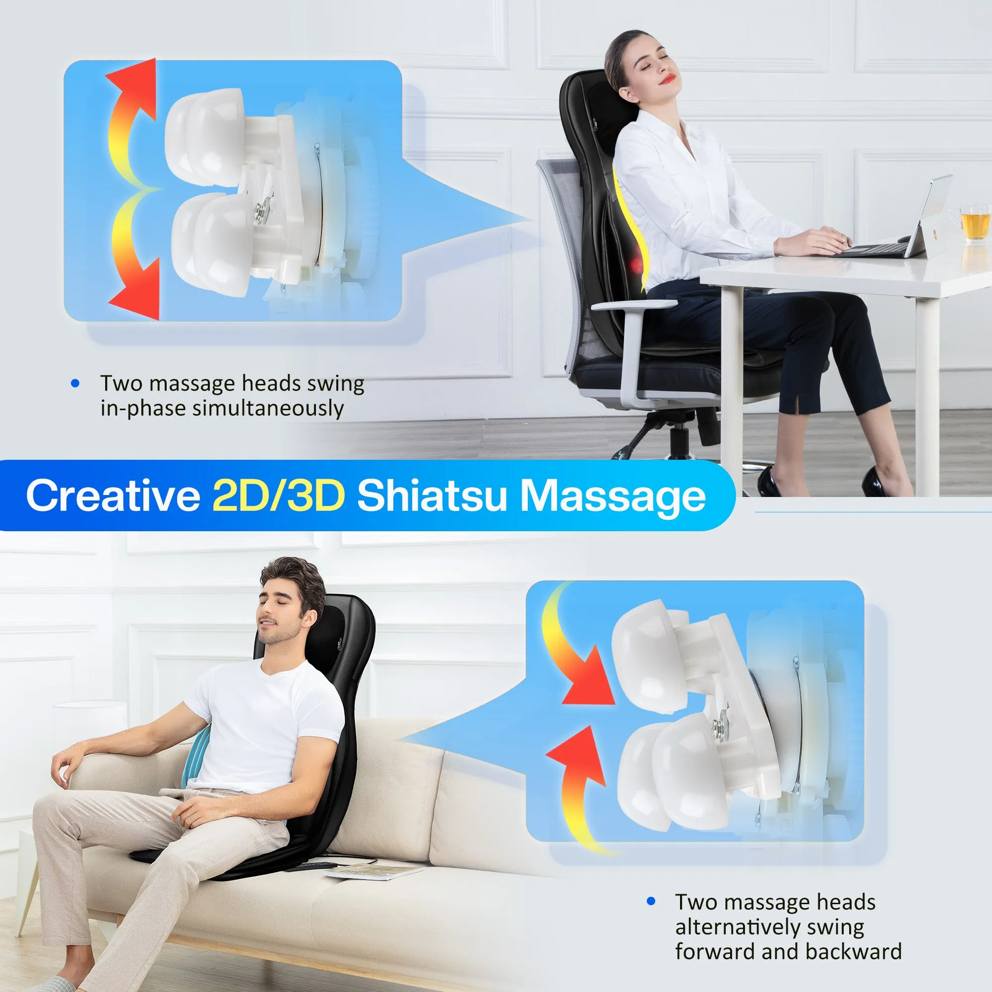 Comfier Neck & Back Massager with Air Compress & Shiatsu (Colored packaging)-CF-2309A-2