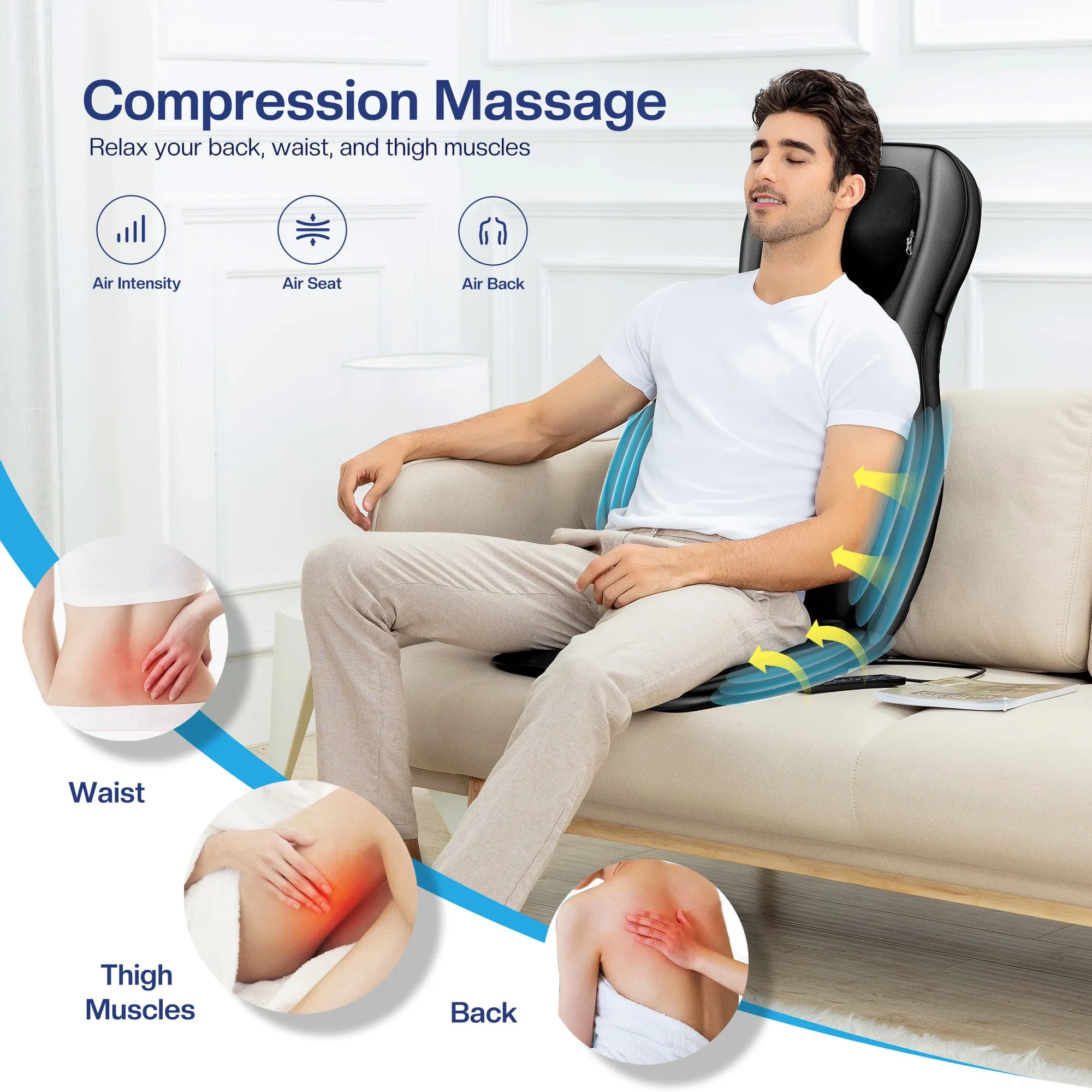 Comfier Neck & Back Massager with Air Compress & Shiatsu (Colored packaging)-CF-2309A-2