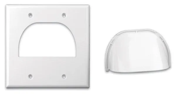 Custom Two-Piece Packaged Cable Wall Plates (Dual & Ivory)