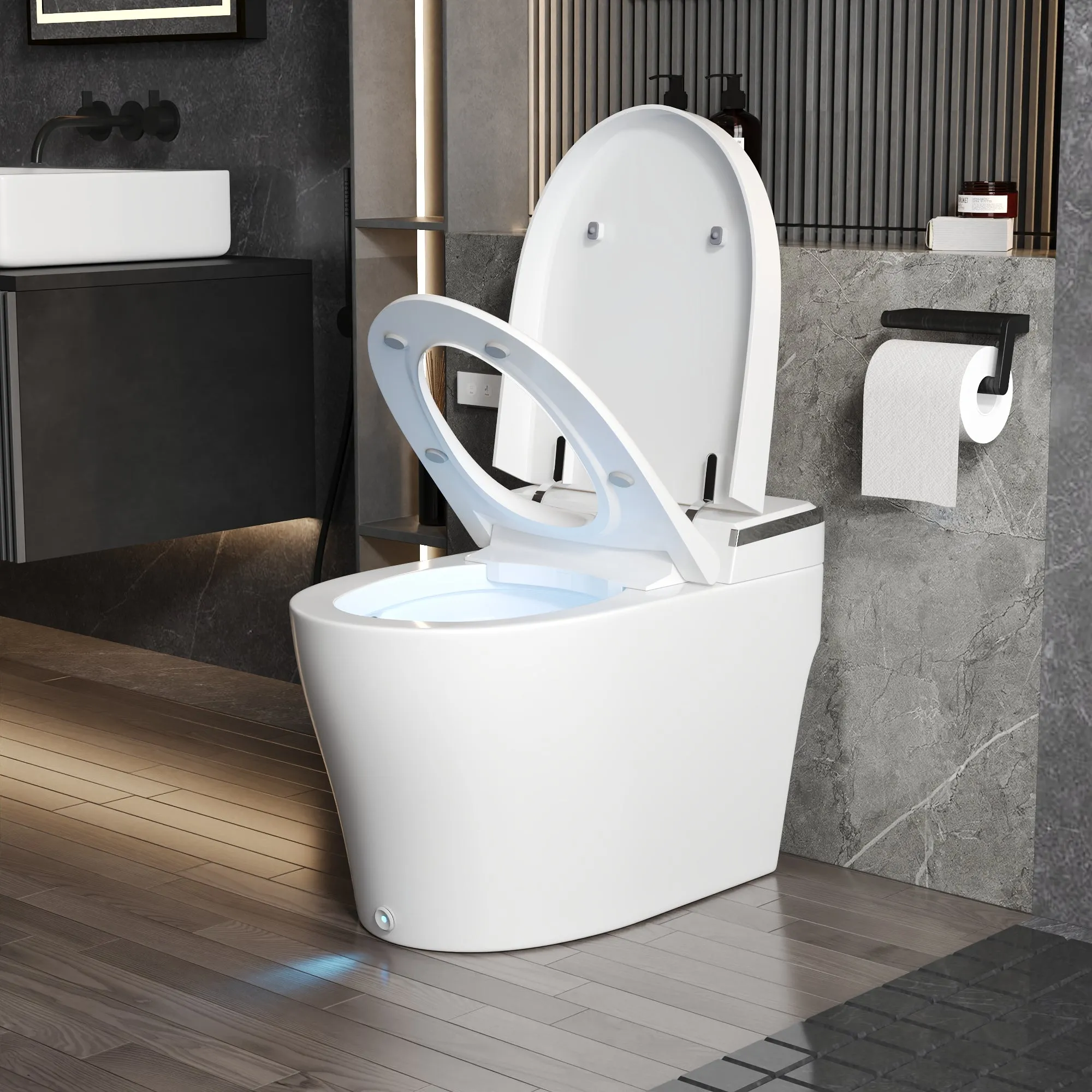 DeerValley DV-1S0029-V3 Smart Bidet Toilet, One-Piece Elongated Smart Toilet with Foot Kick Flush, Warm Wash (Seat Included)