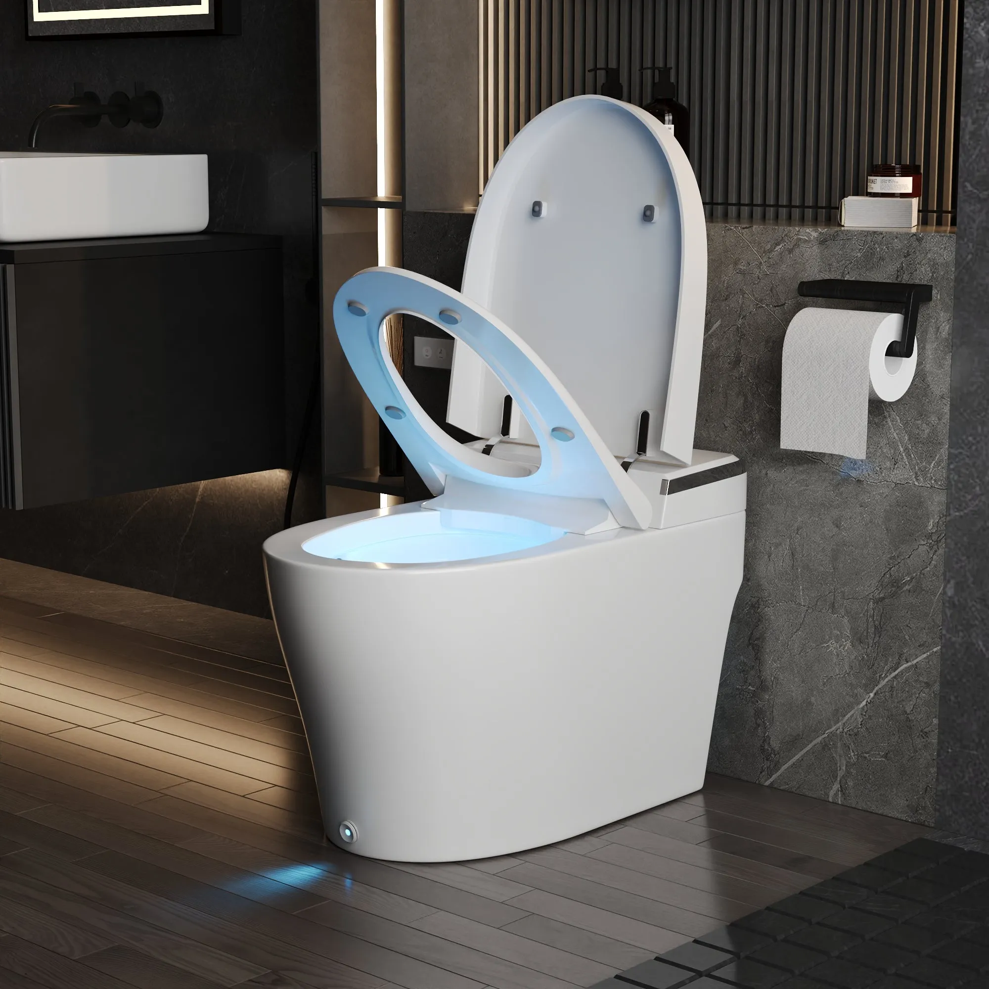 DeerValley DV-1S0029-V3 Smart Bidet Toilet, One-Piece Elongated Smart Toilet with Foot Kick Flush, Warm Wash (Seat Included)