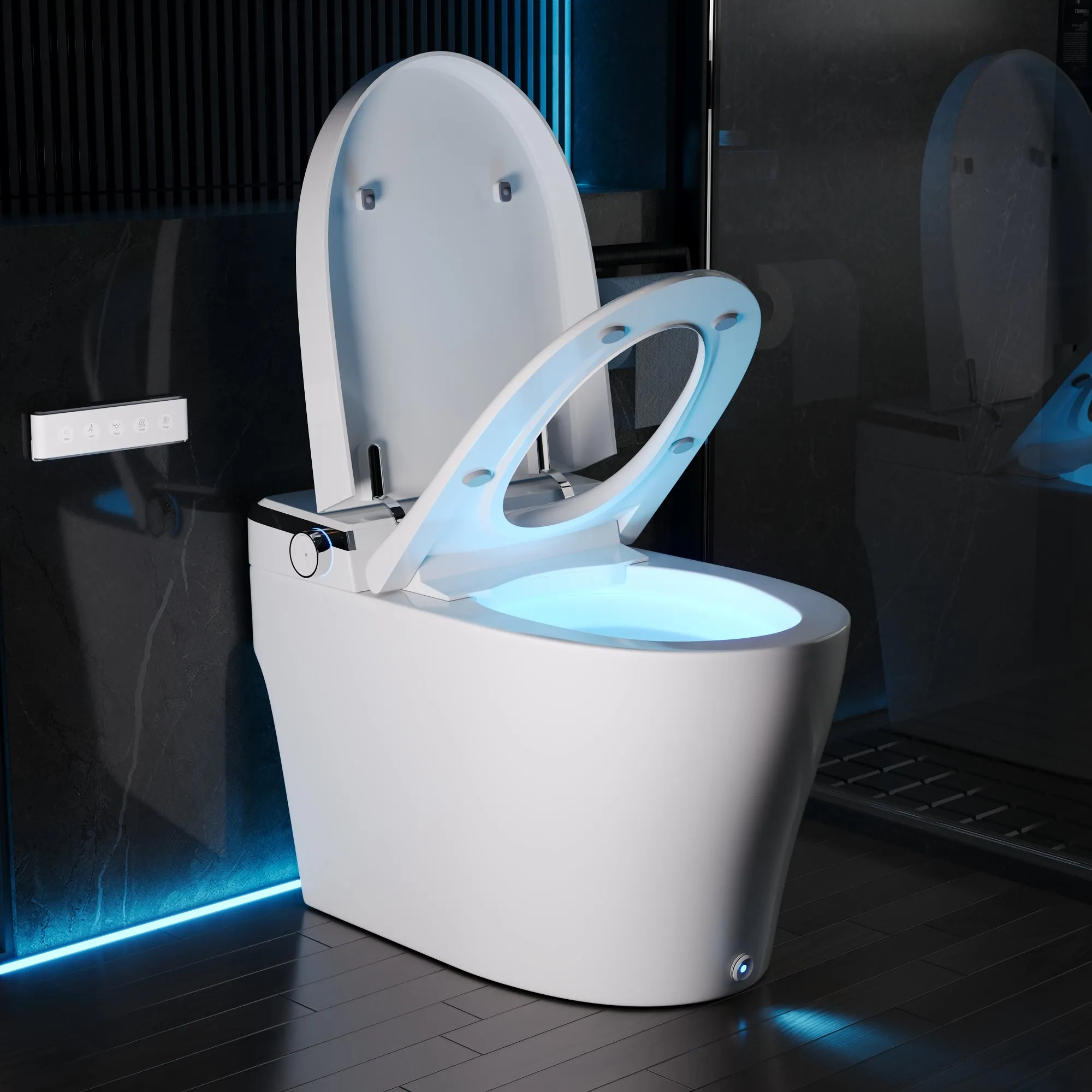 DeerValley DV-1S0029-V3 Smart Bidet Toilet, One-Piece Elongated Smart Toilet with Foot Kick Flush, Warm Wash (Seat Included)