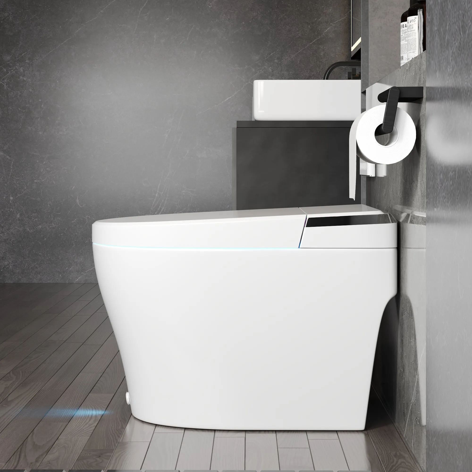 DeerValley DV-1S0029-V3 Smart Bidet Toilet, One-Piece Elongated Smart Toilet with Foot Kick Flush, Warm Wash (Seat Included)