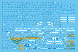 Delpi Holo White & Gold Water Decal For MG Sazabi Ver. Ka