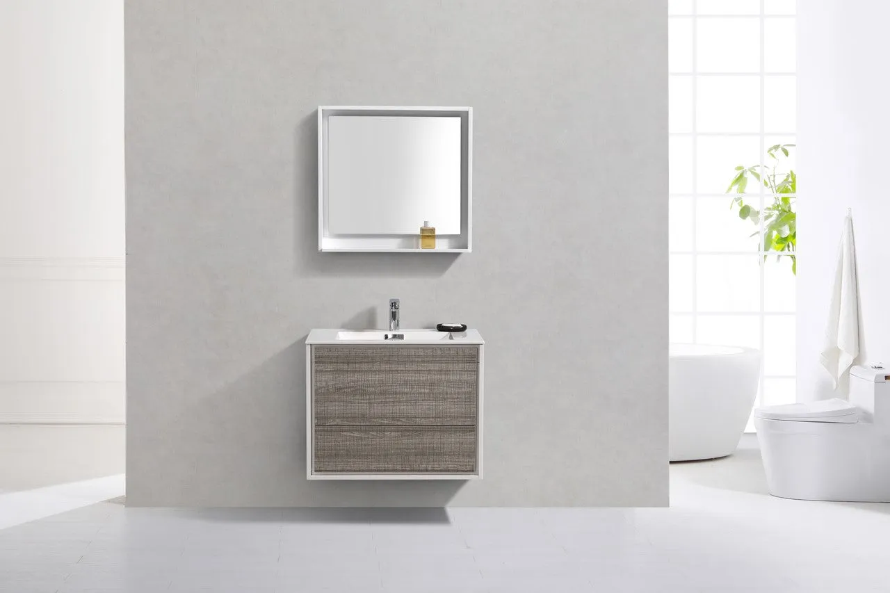 DL30HG, 30″ ASH GREY WALL MOUNT MODERN BATHROOM VANITY