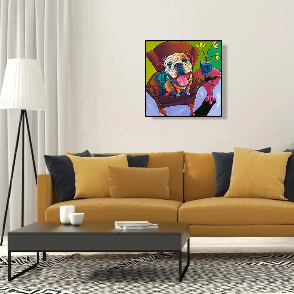 Dog  - Full Round Diamond - 30x30CM