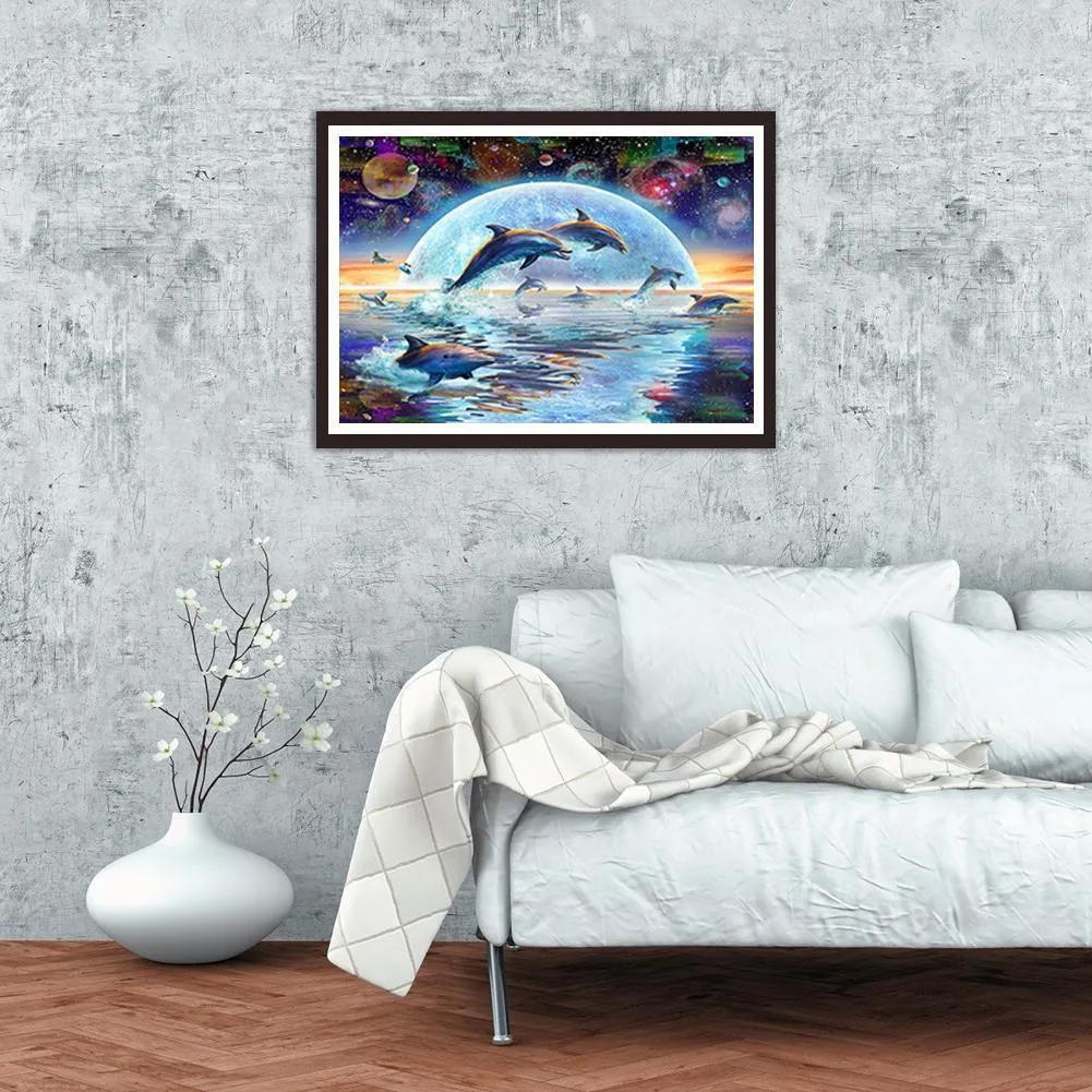 Dolphin - Full Diamond Painting - (Canvas 30*40cm/11.81*15.75in)