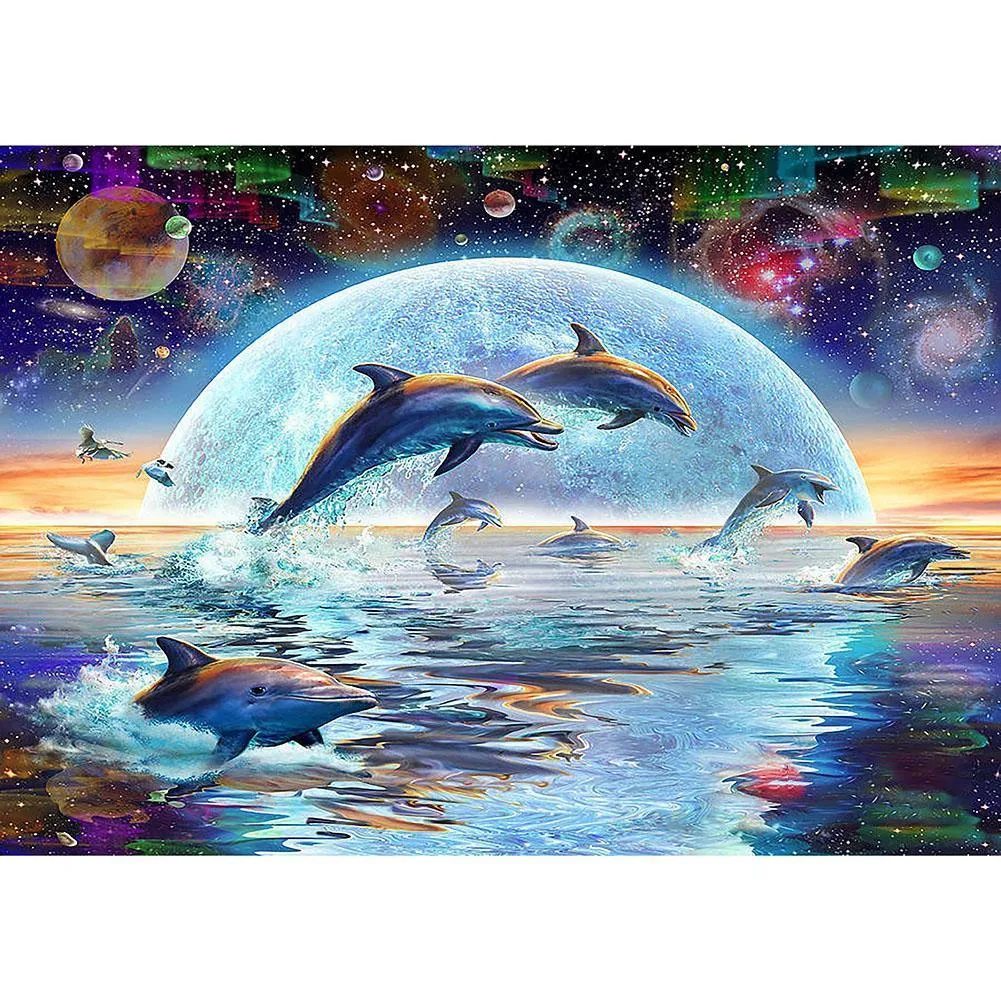 Dolphin - Full Diamond Painting - (Canvas 30*40cm/11.81*15.75in)